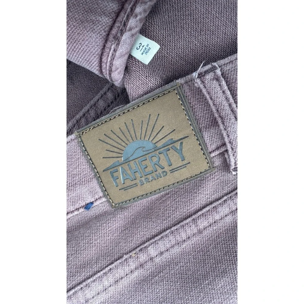 Faherty 5-Pocket Pants Mens 31 Burgundy Slim Straight Casual Coastal
